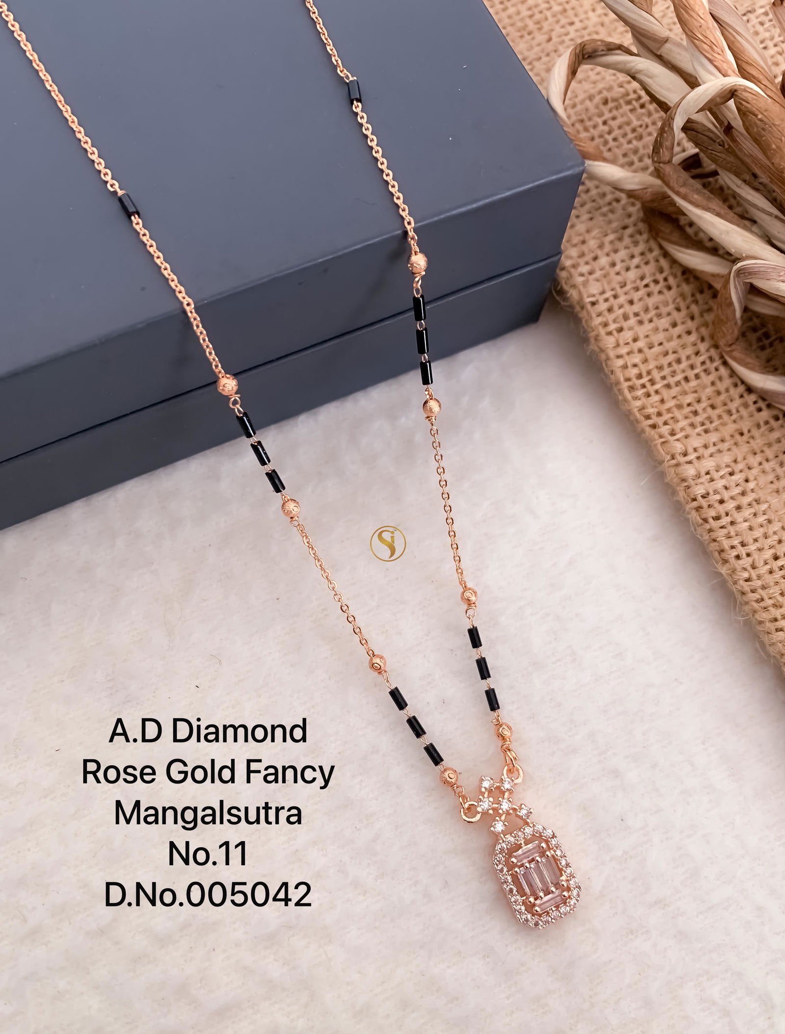 Dokiya 3 AD Diamond Golden Mangalsutra Wholesale Price In Surat
